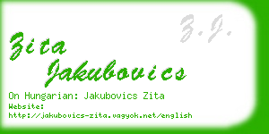 zita jakubovics business card